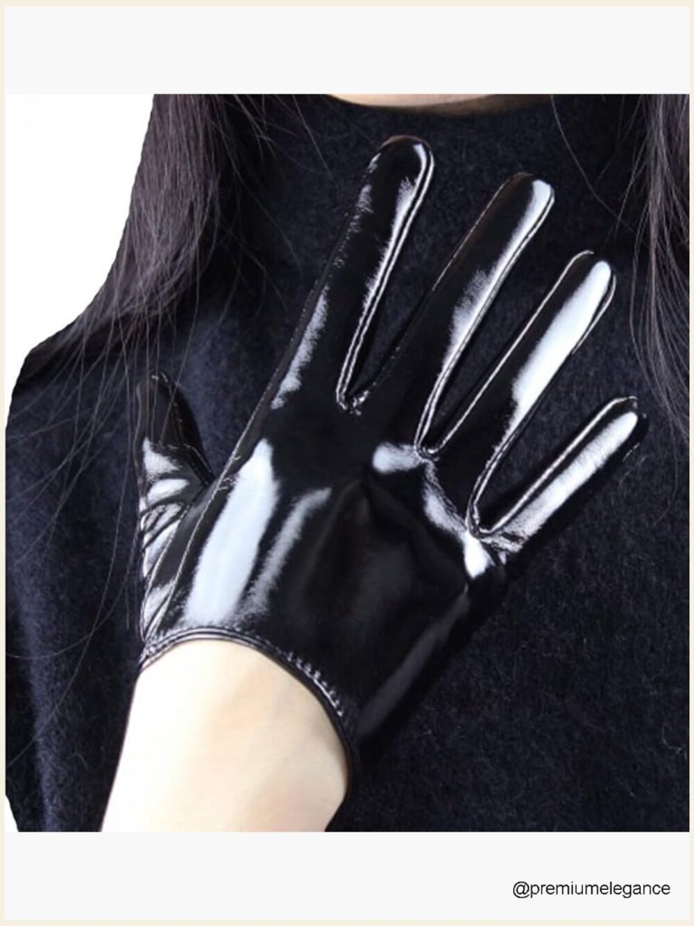 Short Faux Patent Leather Dress Party Gloves